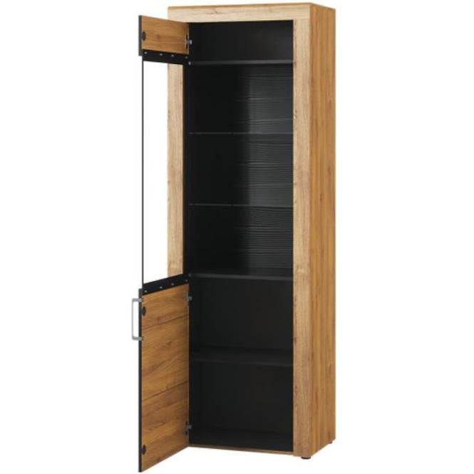 Vitrine Kama 97cm Eiche Carmague/Schwarz Matt