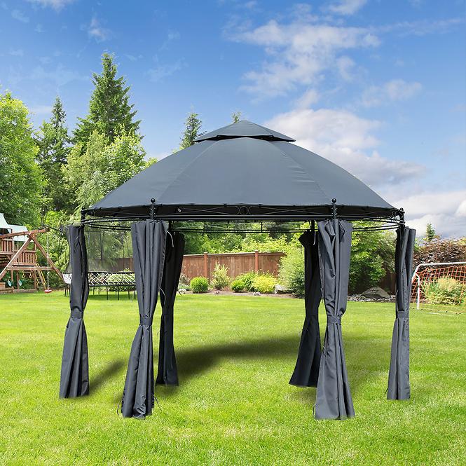 Gartenpavillon 3,5m grau