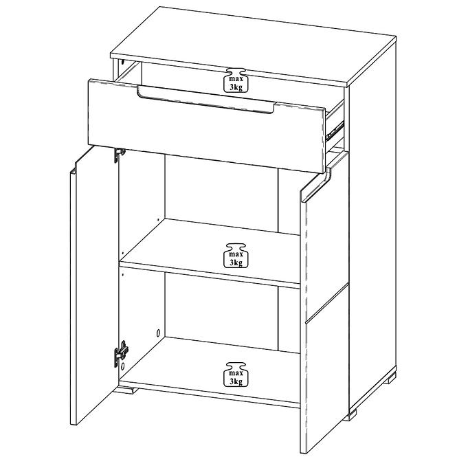 Schränke Selene 19 weiß matte/glänzend