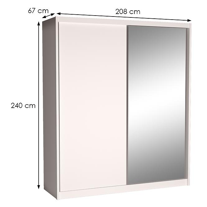 Schrank Maciej 208cm Spiegel Alpinweiß