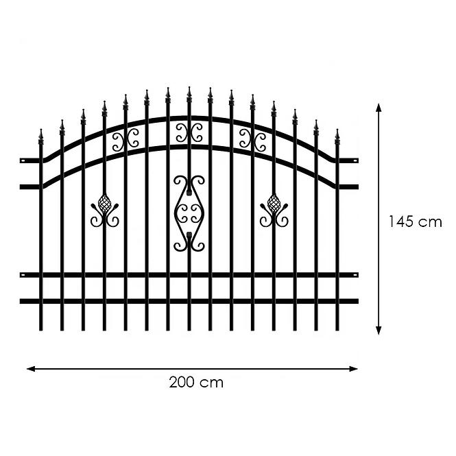 88PO+PLOTOVY PANEL ALICJA 2m/1,45m ZN+RAL9005