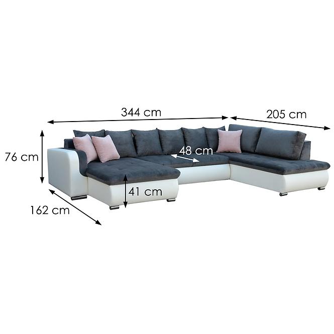 Ecksofa Fado U rechts Madryt 120+Orinoco 96+Malmo 61