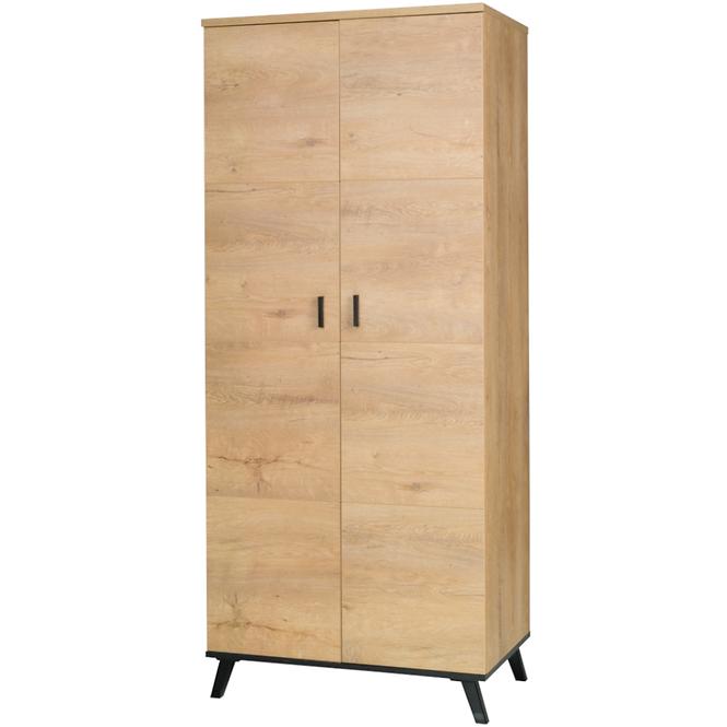 Schrank John 81cm Eiche Lefkas/Schwarz