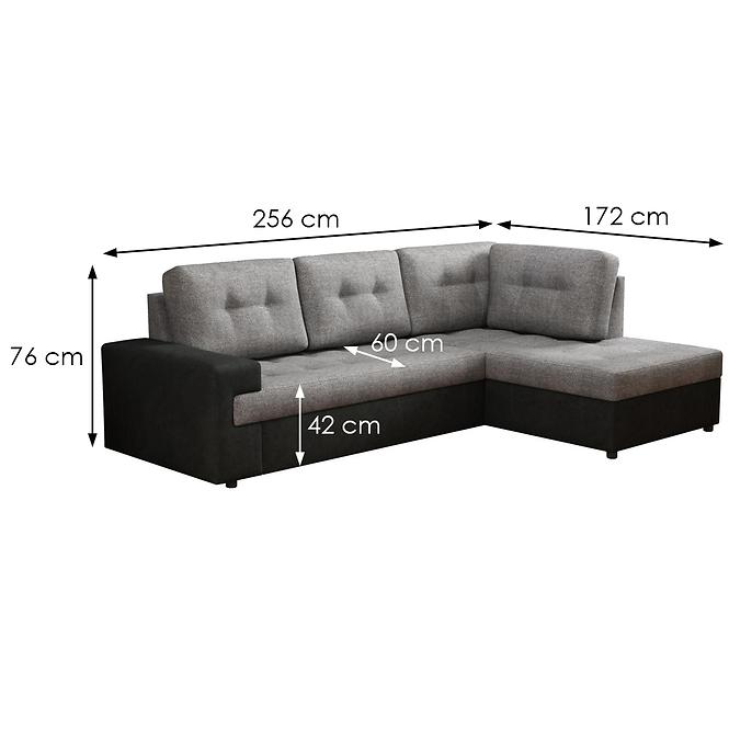 Ecksofa  Castello p alfa 13+alfa 21 sz/cz