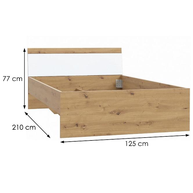 Bett Arkina 120cm Weiß/Eiche Artisan