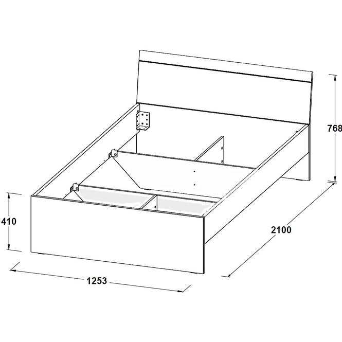 Bett Arkina 120cm Weiß/Eiche Artisan