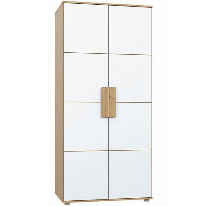 Schrank Arkina 91cm Weiß/Eiche Artisan