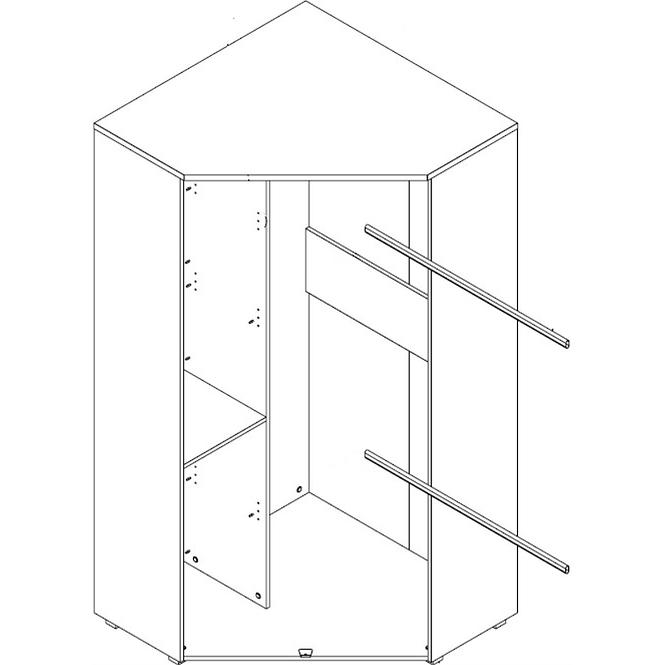 Schrank Arkina 97cm Weiß/Eiche Artisan