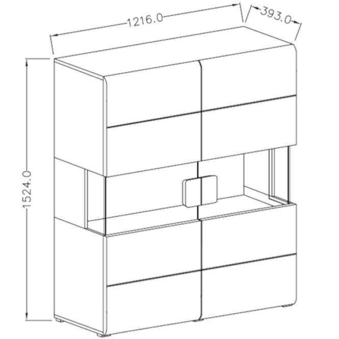 Vitrine Toledo 122cm Eiche San Remo