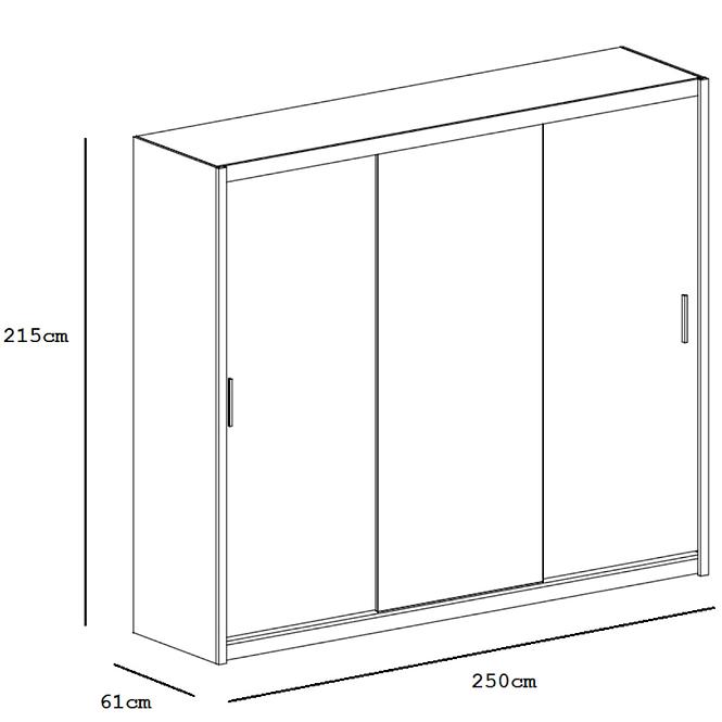 Schrank Lizbona 2 250cm Weiß/Spiegel