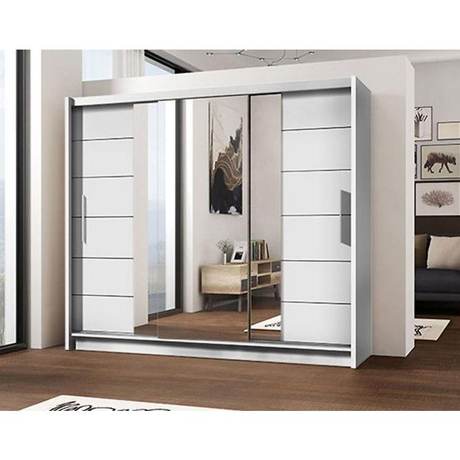 Schrank Lizbona 2 250cm Weiß/Spiegel