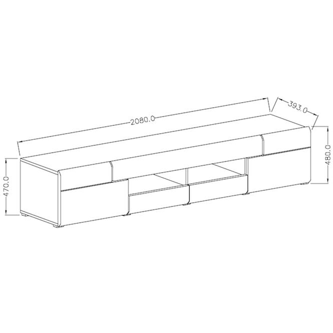 Tv Tisch Toledo 208cm Eiche San Remo