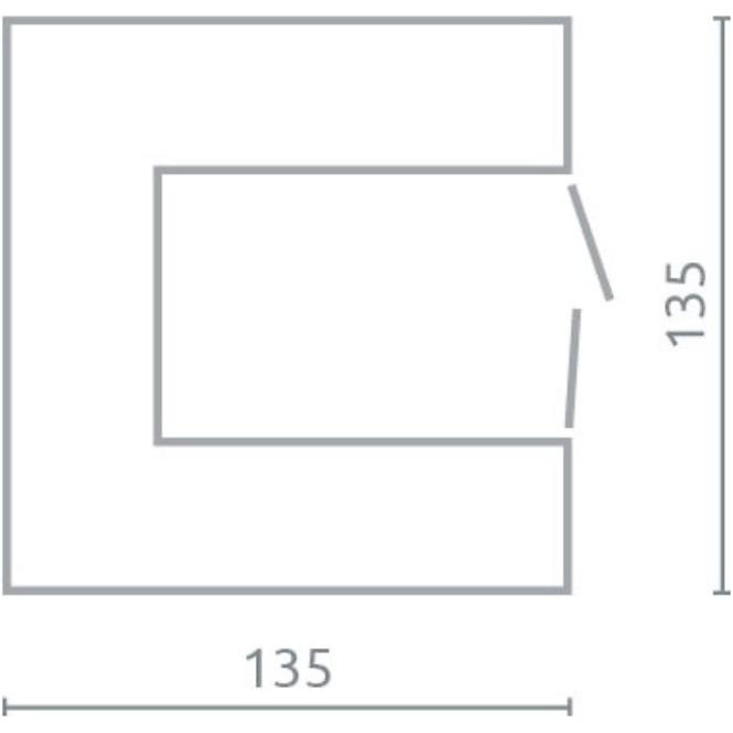 Schrank Sigma 135cm Beton/Weiß/Eiche