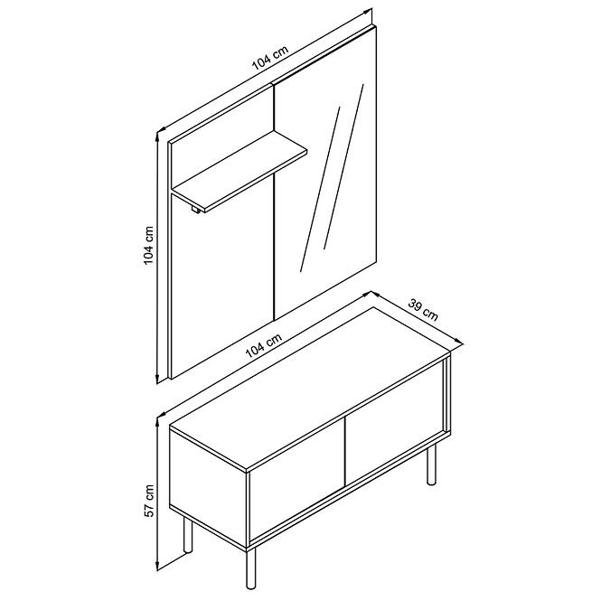 Garderobe  Basic BGD104 Jackson Hickory/Graphit