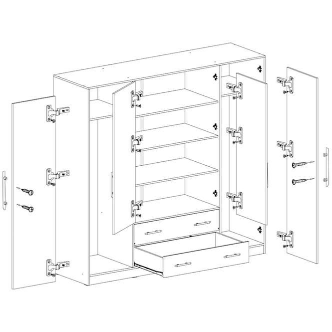 Schrank Smart 200cm Eiche Sonoma/Weiß