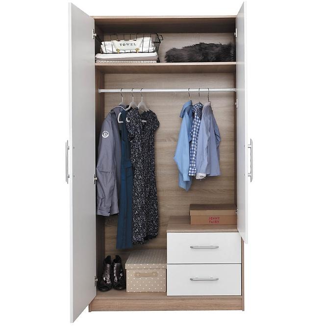 Schrank Smart 100cm Eiche Sonoma/Weiß