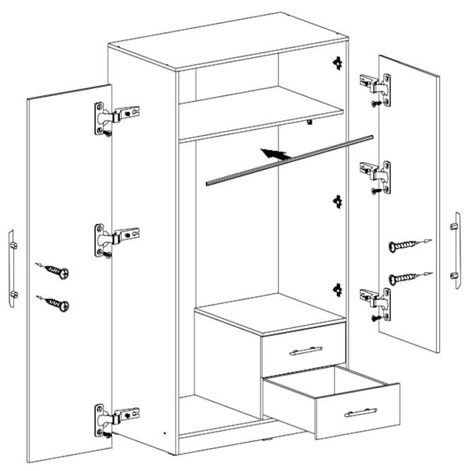 Schrank Smart 100cm Eiche Sonoma/Weiß