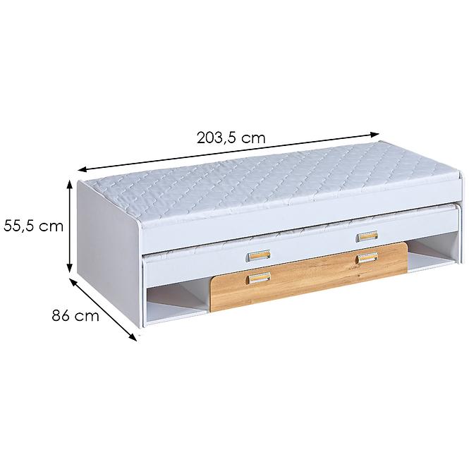 Bett Lorento 200cm Eiche Nash/Weiß