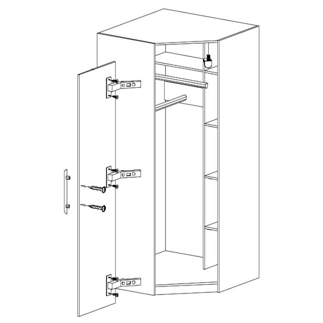 Schrank Smart 95cm Eiche Sonoma/Weiß