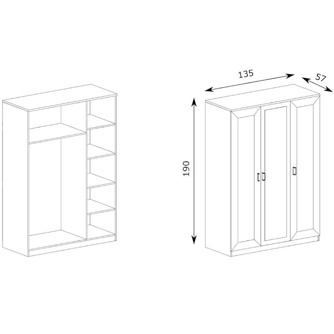 Schrank Tadeusz 135cm Dub Lefkas