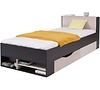 Bett Planet 70cm L/P Schwarz/Eiche/Beige