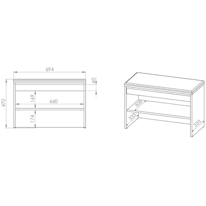 Schuhschrank Hyga 70cm Kiefer Schneebedeckt