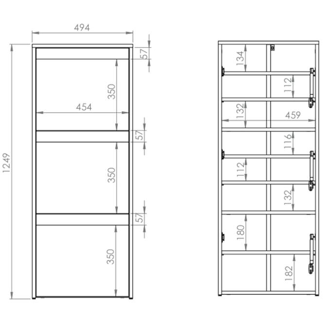 Schuhschrank Hyga 50cm Kiefer Schneebedeckt