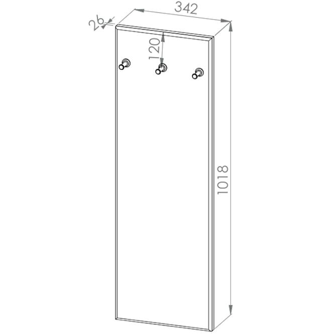 Garderobenpaneel102x34 Hyga07 Sedy