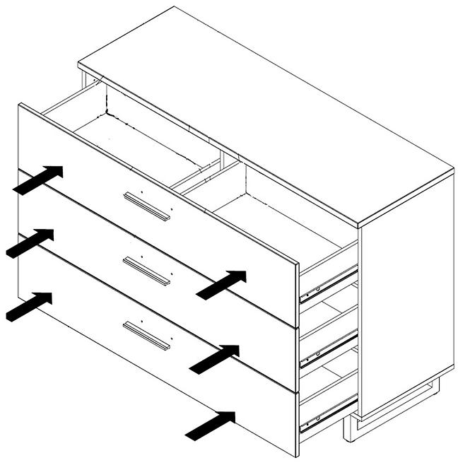 Kommode Jakobina 120cm Eiche/Schwarz