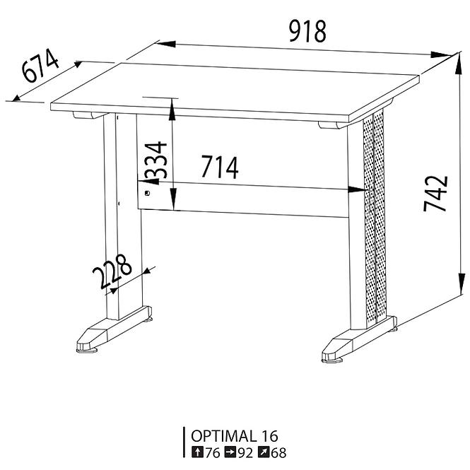 Schreibtisch Optimal 92cm Sonoma