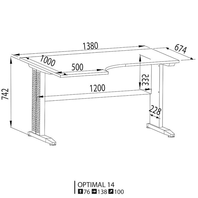 Schreibtisch Optimal 138cm Sonoma