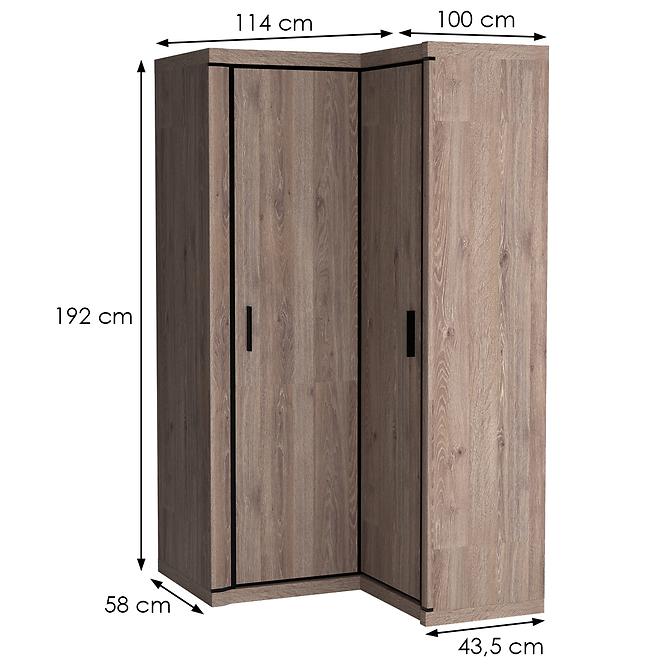 Schrank Dallas 114cm Eiche Trüffel