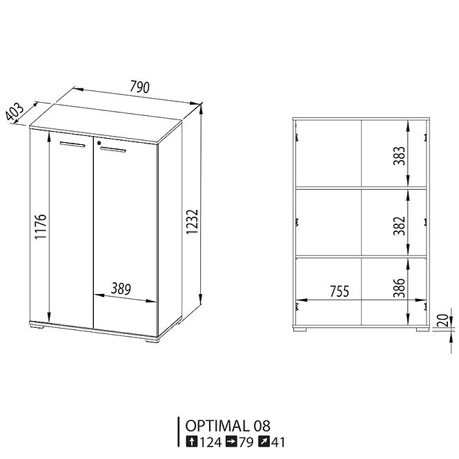 Kommode Optimal 79cm Sonoma