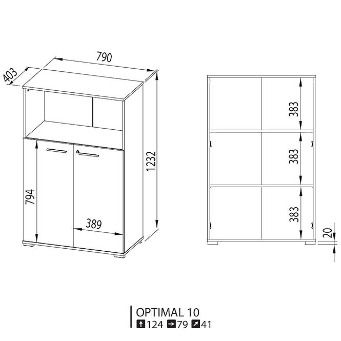 Kommode Optimal 79cm  Sonoma