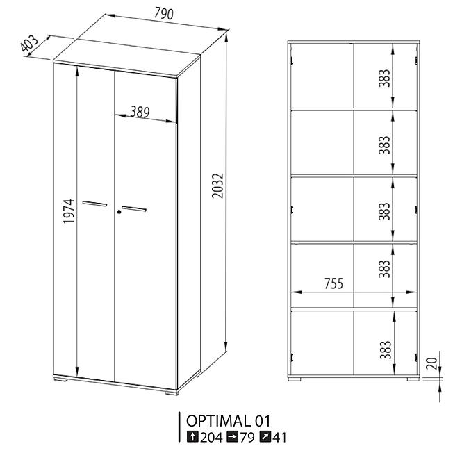 Schrank Optimal 79cm Sonoma