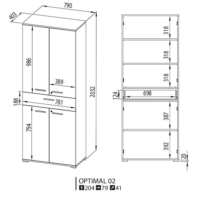 Schrank Optimal 79cm Sonoma