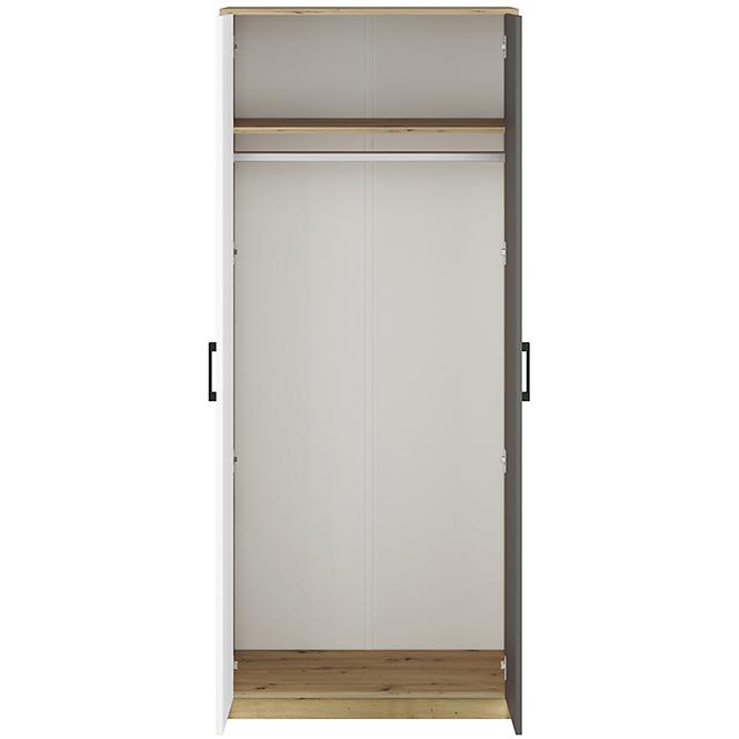 Schrank Fini 80cm Eiche Artisan/Weiß/Antracit