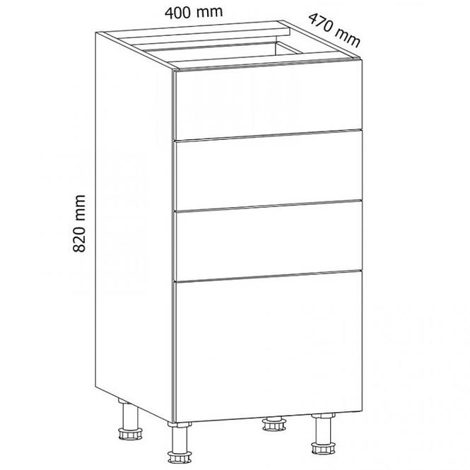 Küchenzeile Gardena D40s4 Grau