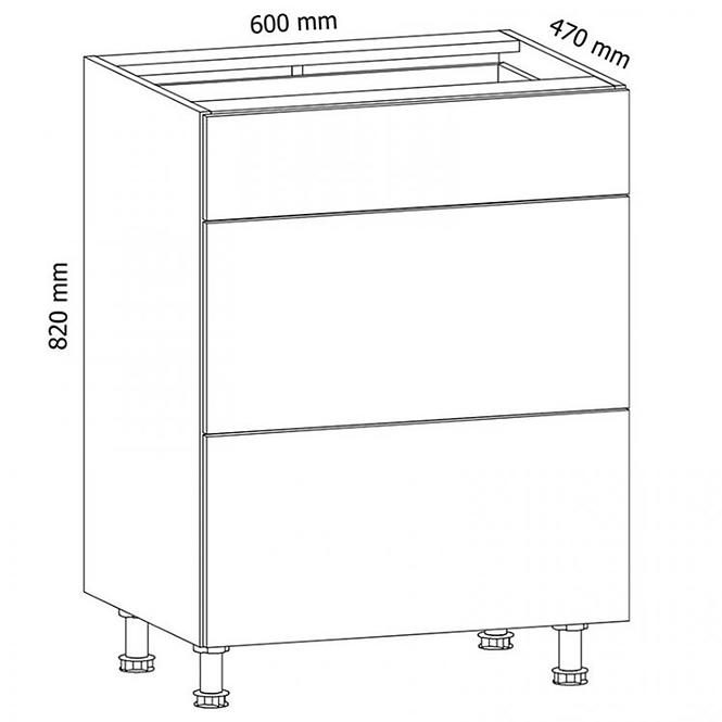 Küchenschrank Gardena D60S3 grey