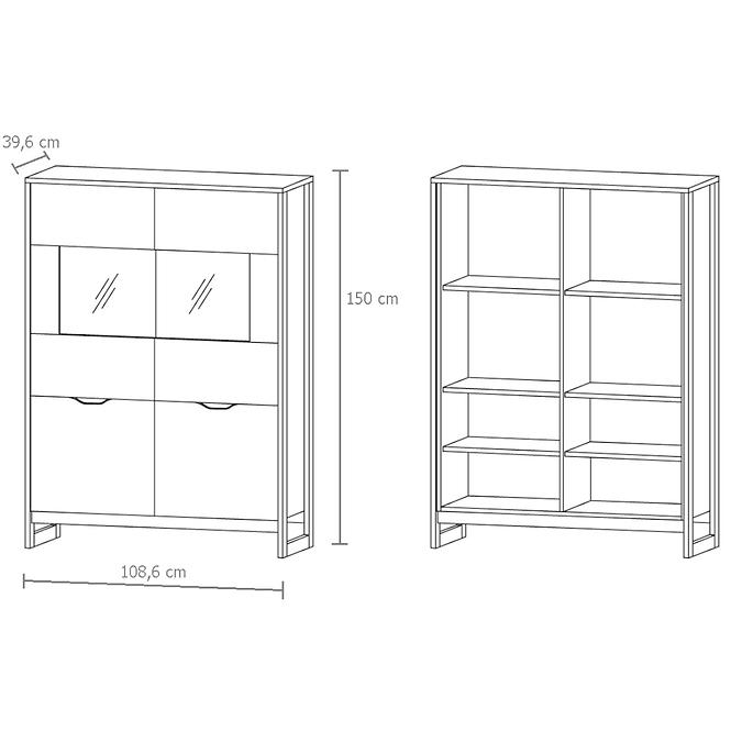 Wohnwand Arden 270cm Eiche Sand Grande/Matera