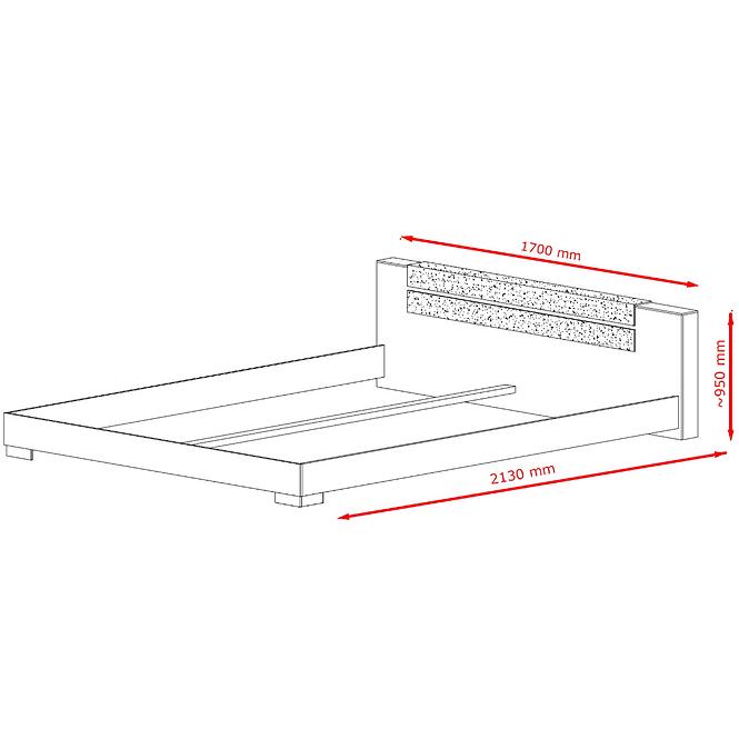 Bett Miro 160cm Eiche Wotan