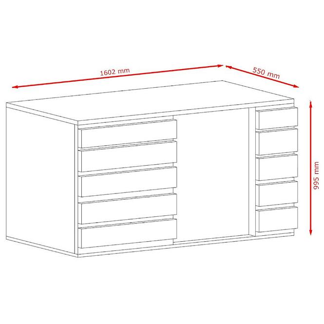 Kommode Miro 160cm Eiche Wellington