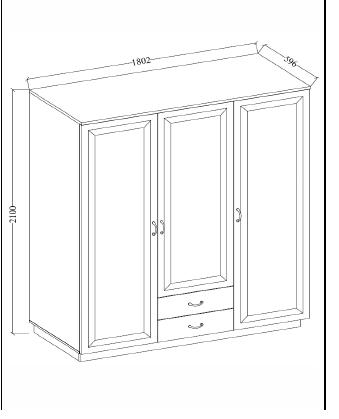 Schrank Flawia180cm Weiß/Artisan