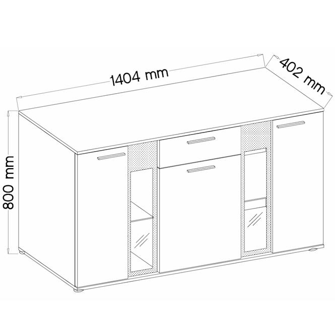 Kommode Salsa 140cm Eiche Artisan/Matera