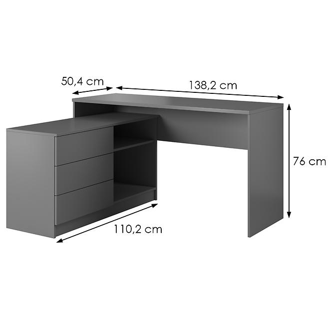 Schreibtisch Teo 139cm Grafit