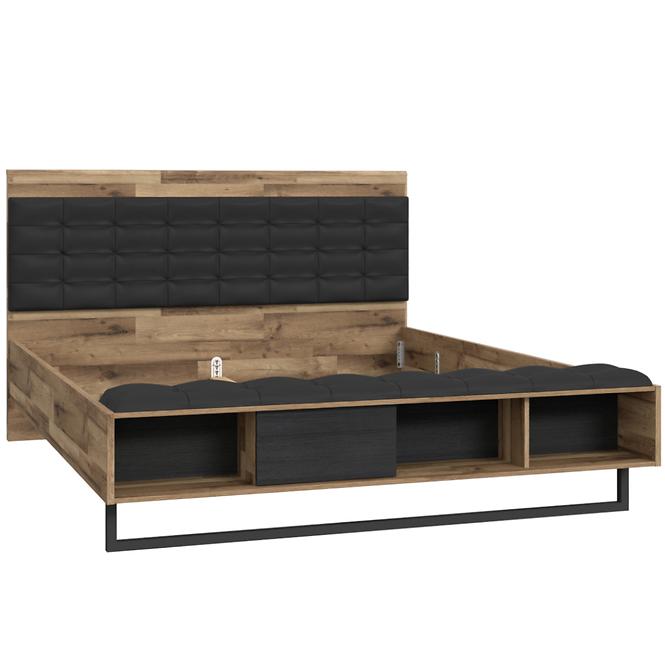 Bett Jakobina 160cm Eiche/Schwarz