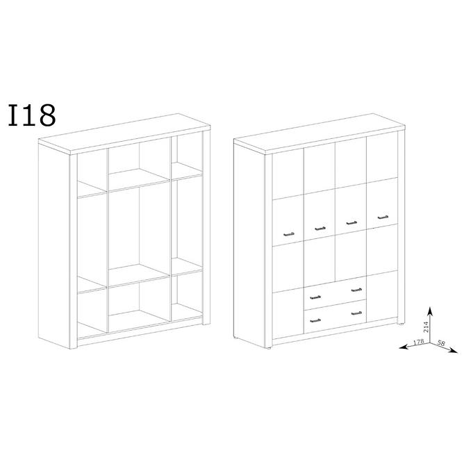 Schrank Indianapolis 178cm Craft Weiß