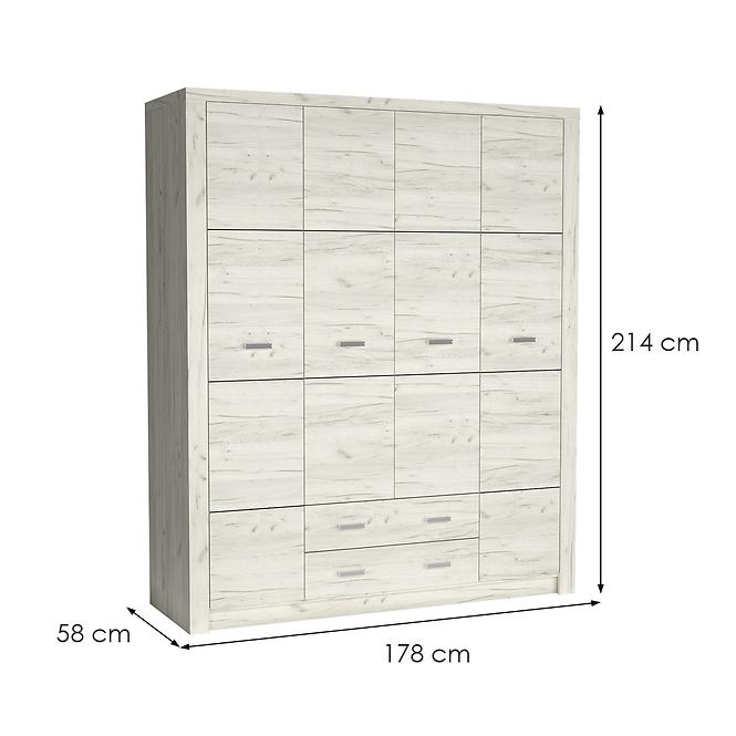 Schrank Indianapolis 178cm Craft Weiß