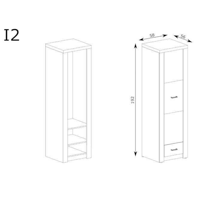 Schrank Indianapolis 56cm Craft Weiß