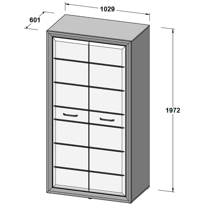 Schrank Lenox 103cm Weiß/Beton